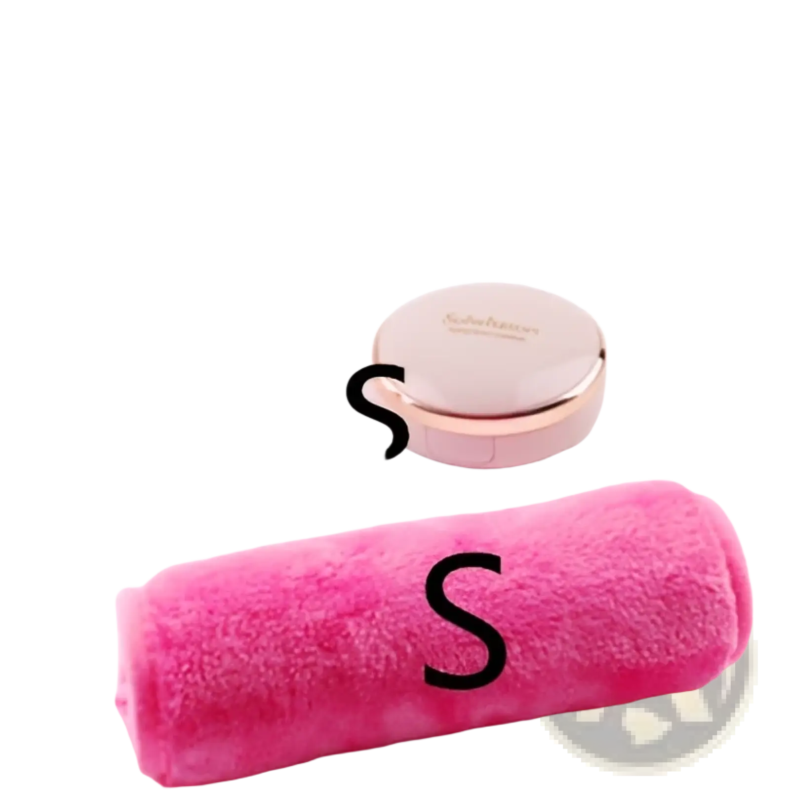 Pink rolled makeup remover towel with soft plush texture reusable microfiber 5 pack for gentle cleansing