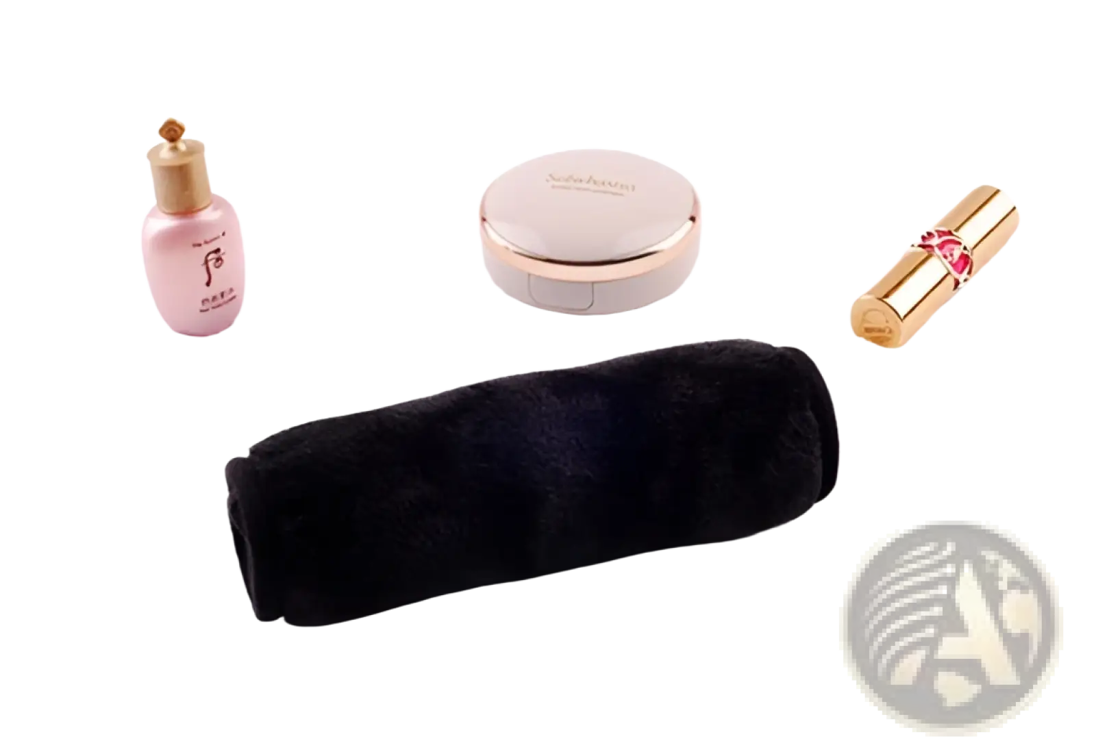 Black fuzzy makeup brush cleaner roll made of microfiber for reusable makeup remover towel 5 pack