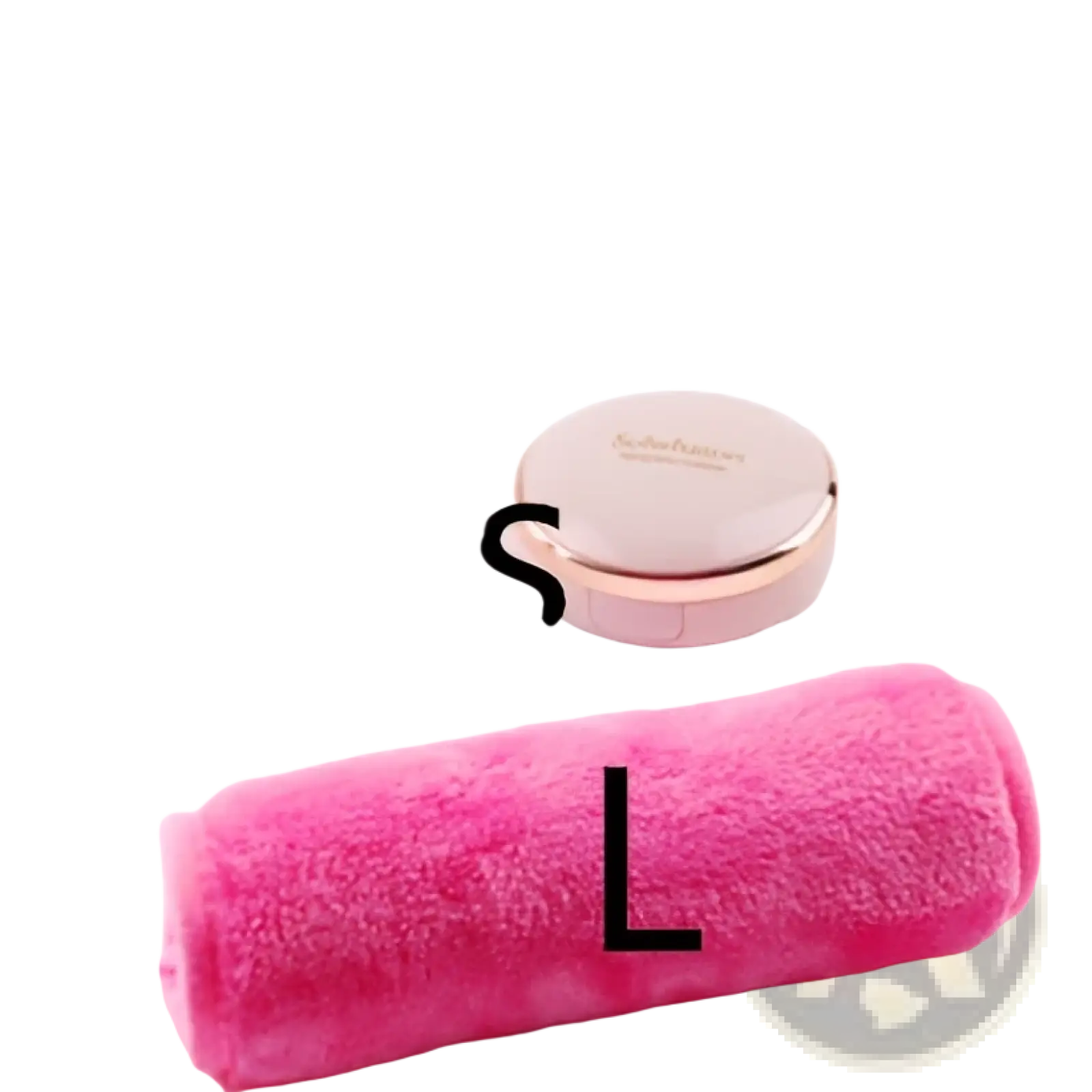 Pink fluffy makeup remover towel roll made of reusable microfiber in a 5 pack for gentle facial cleansing