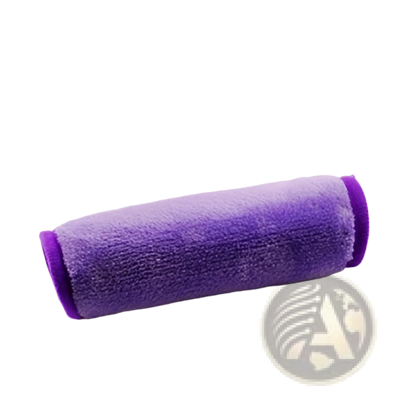Purple velvet hair curling roller size l shown with reusable microfiber makeup remover towel 5 pack