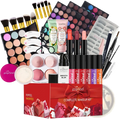 Red gift-boxed popfeel makeup set festive red gift kit 27 pcs with palettes brushes lipsticks and mascaras