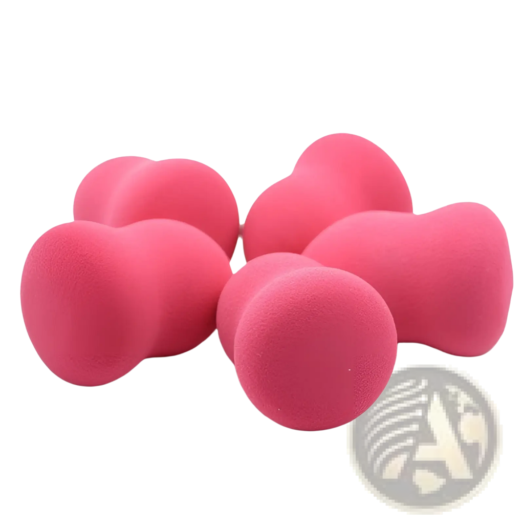Makeup sponge pink teardrop hydrophilic foam 2 pack featuring bright pink soft textured dumbbell shaped sponges