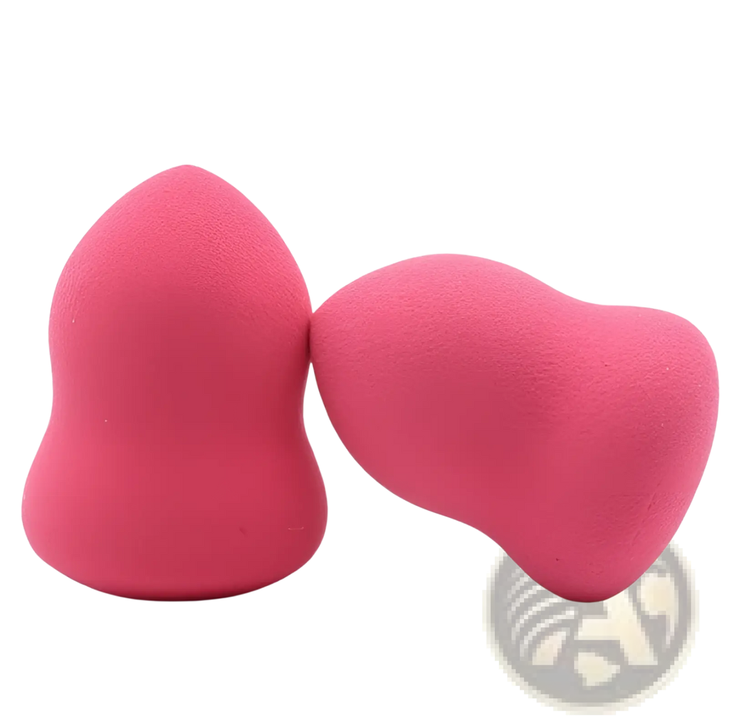 Two vibrant pink teardrop-shaped hydrophilic foam makeup sponges with soft porous texture in a 2 pack