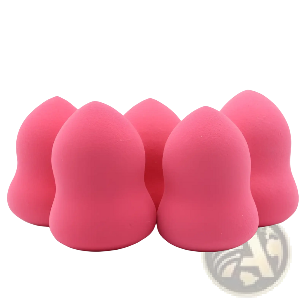 Bright pink teardrop hydrophilic makeup sponges made of soft foam in a 2 pack for flawless application