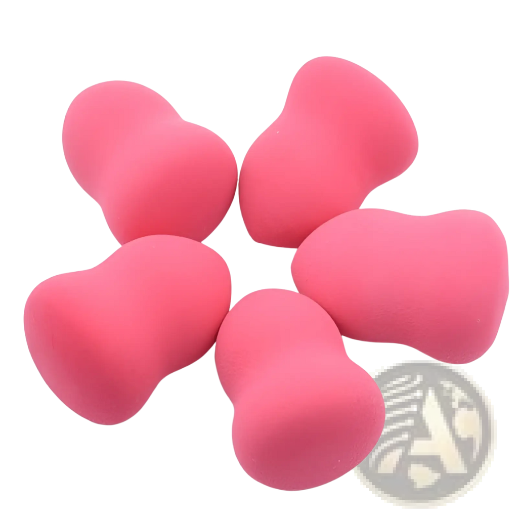 Pink heart-shaped hydrophilic foam makeup sponges designed for smooth application in a 2 pack set