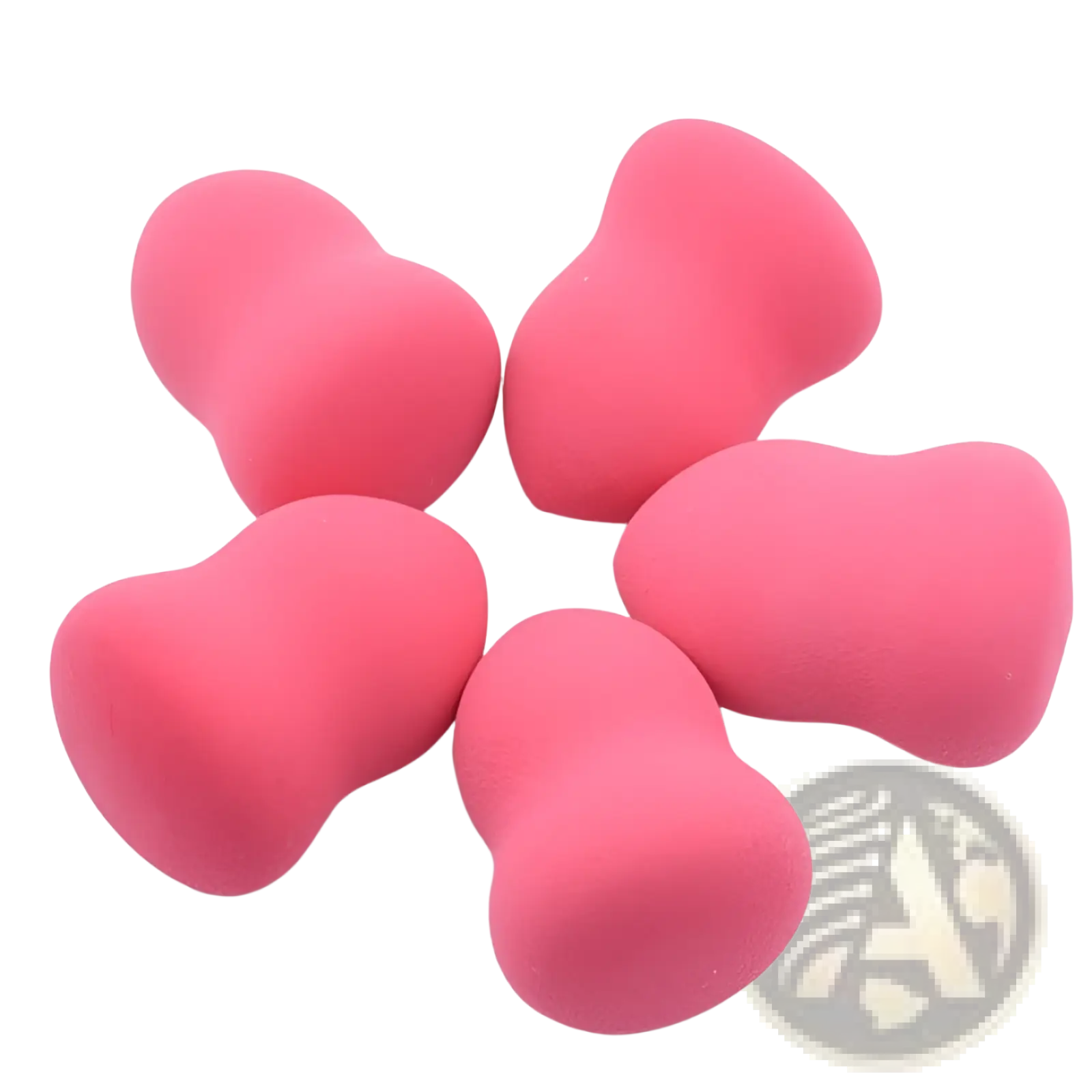 Pink heart-shaped hydrophilic foam makeup sponges designed for smooth application in a 2 pack set