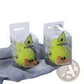 Bright green hydrophilic avocado-shaped makeup sponge in clear packaging branded anguoer for beauty blending