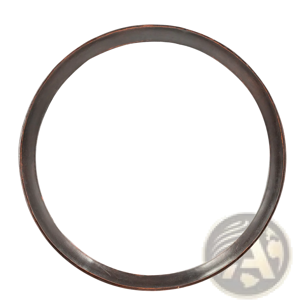 Mango wood round wall mirror with a 20 inch dark bronze rustic frame for home decor