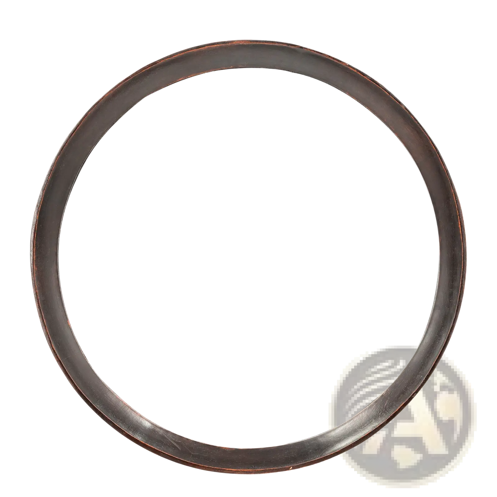 Mango wood round wall mirror with a 20 inch dark bronze rustic frame for home decor