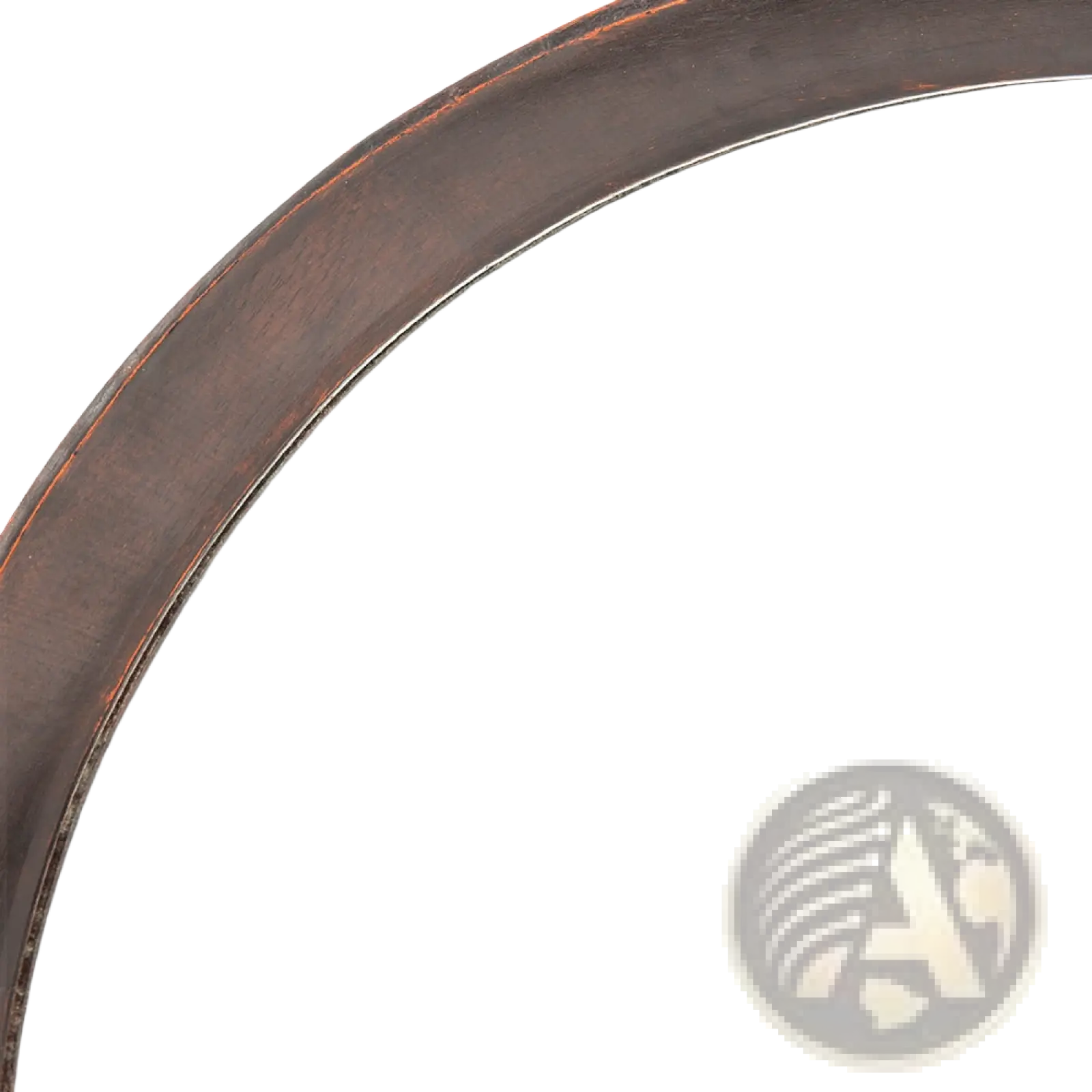Mango wood round wall mirror with a distressed bronze finished metal frame measuring 20 inch in dark bronze color