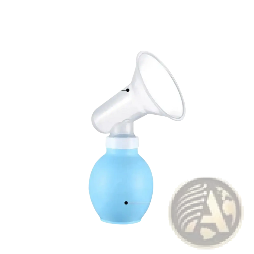 Light blue manual silicone breast pump with clear pp suction cup bpa free for efficient milk expression