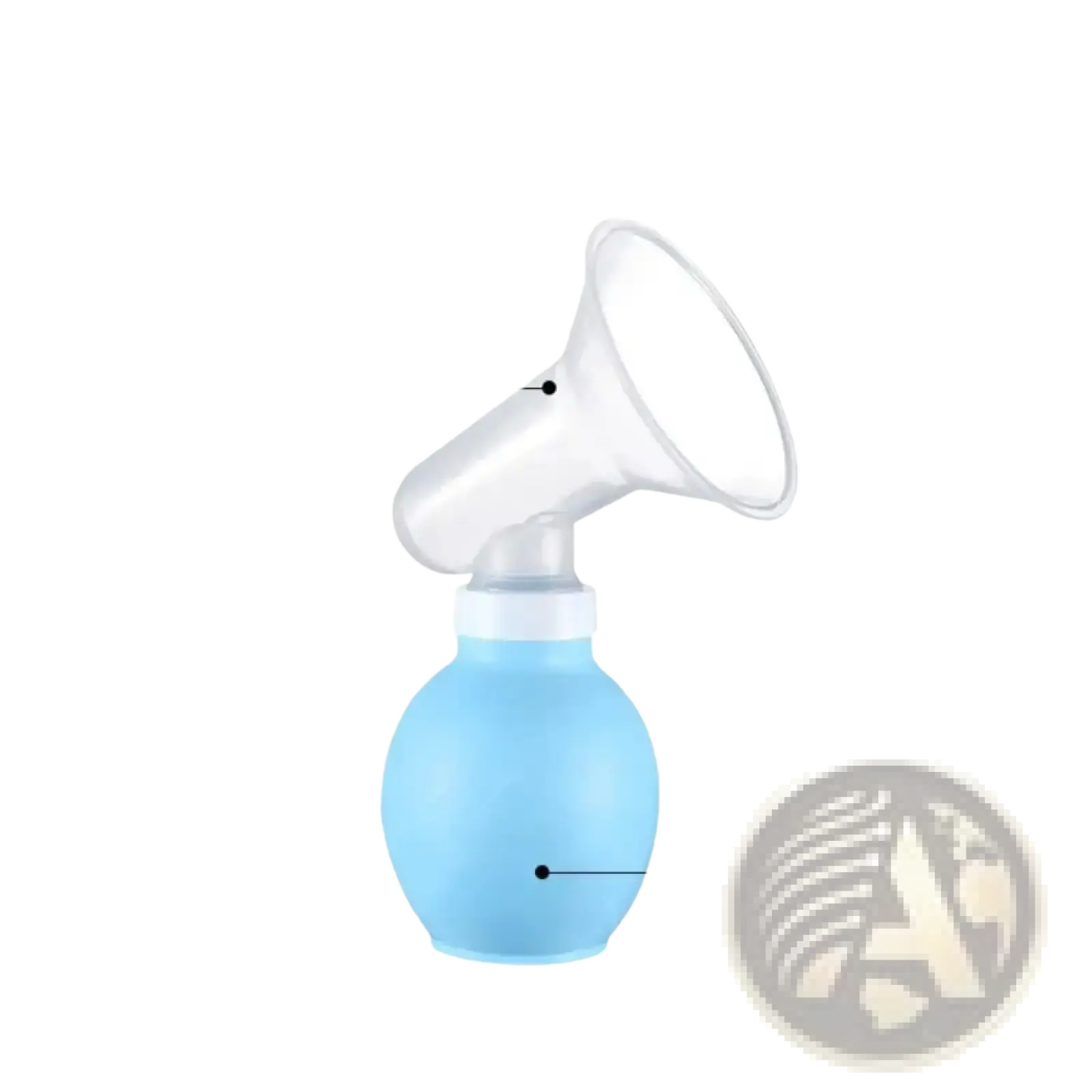 Light blue manual silicone breast pump with clear pp suction cup bpa free for efficient milk expression