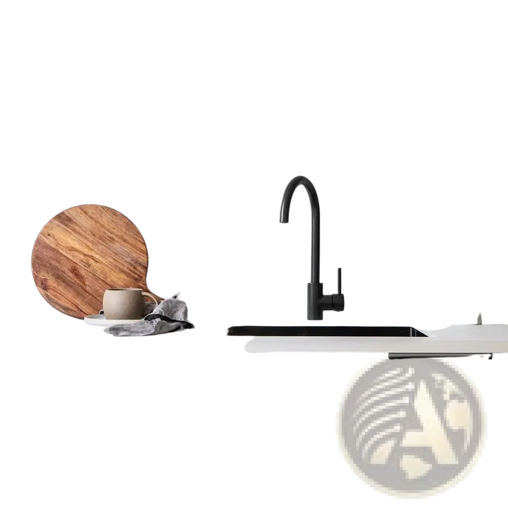 Black gooseneck kitchen faucet with sleek modern design featured with marble subway tile backsplash peel and stick 10pcs