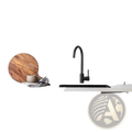 Black gooseneck kitchen faucet with sleek modern design featured with marble subway tile backsplash peel and stick 10pcs