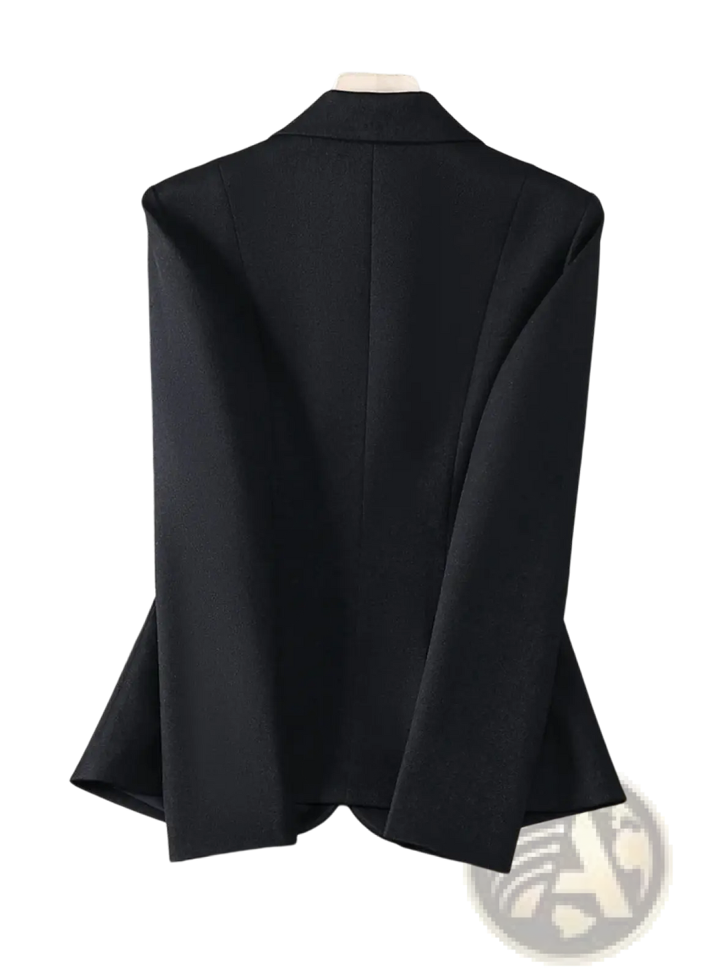Black tailored blazer with a sleek structured design and smooth fabric featured in maroon single button slim work blazer