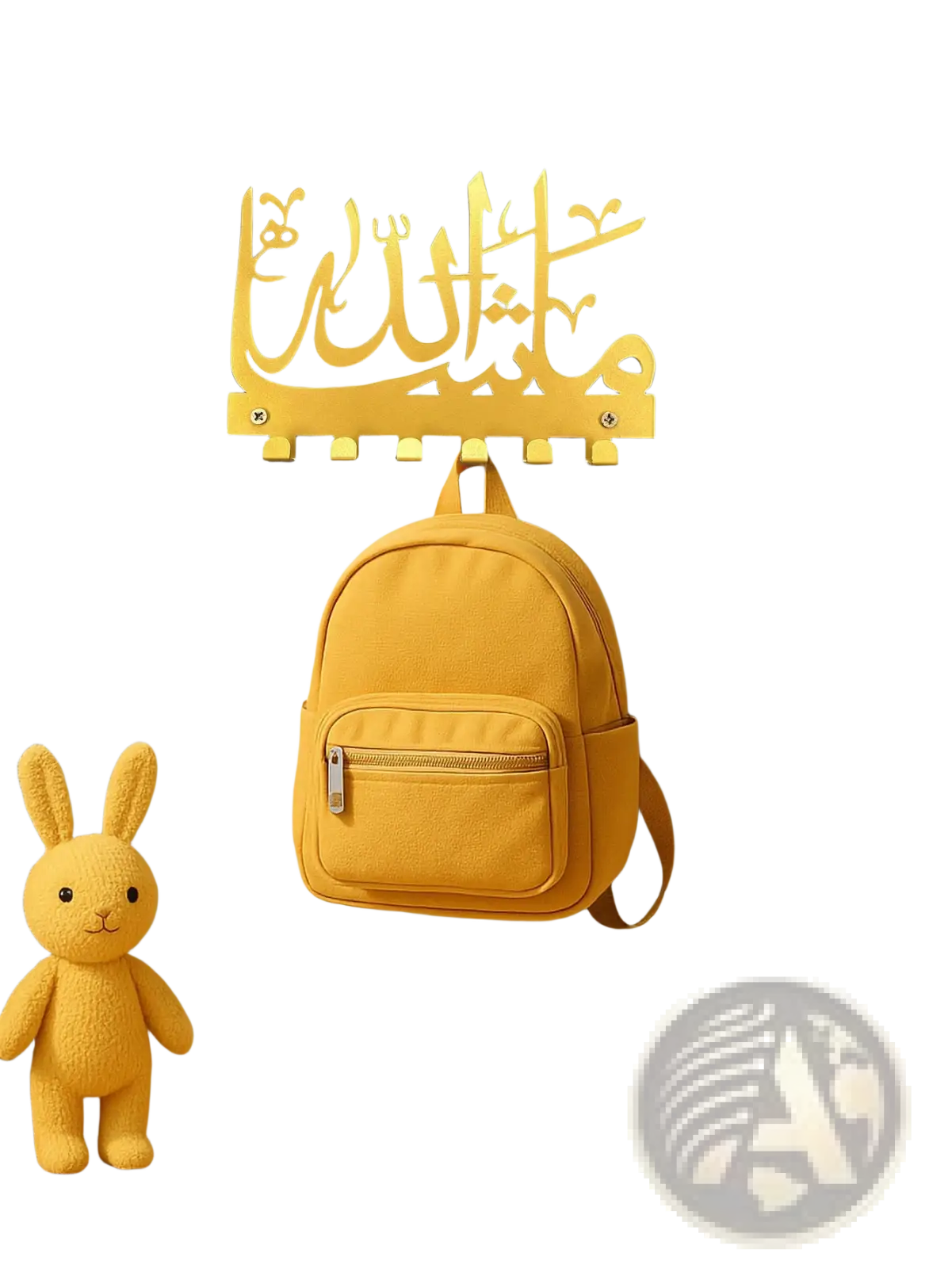 Yellow canvas backpack with front zipper pocket and adjustable shoulder straps for daily use