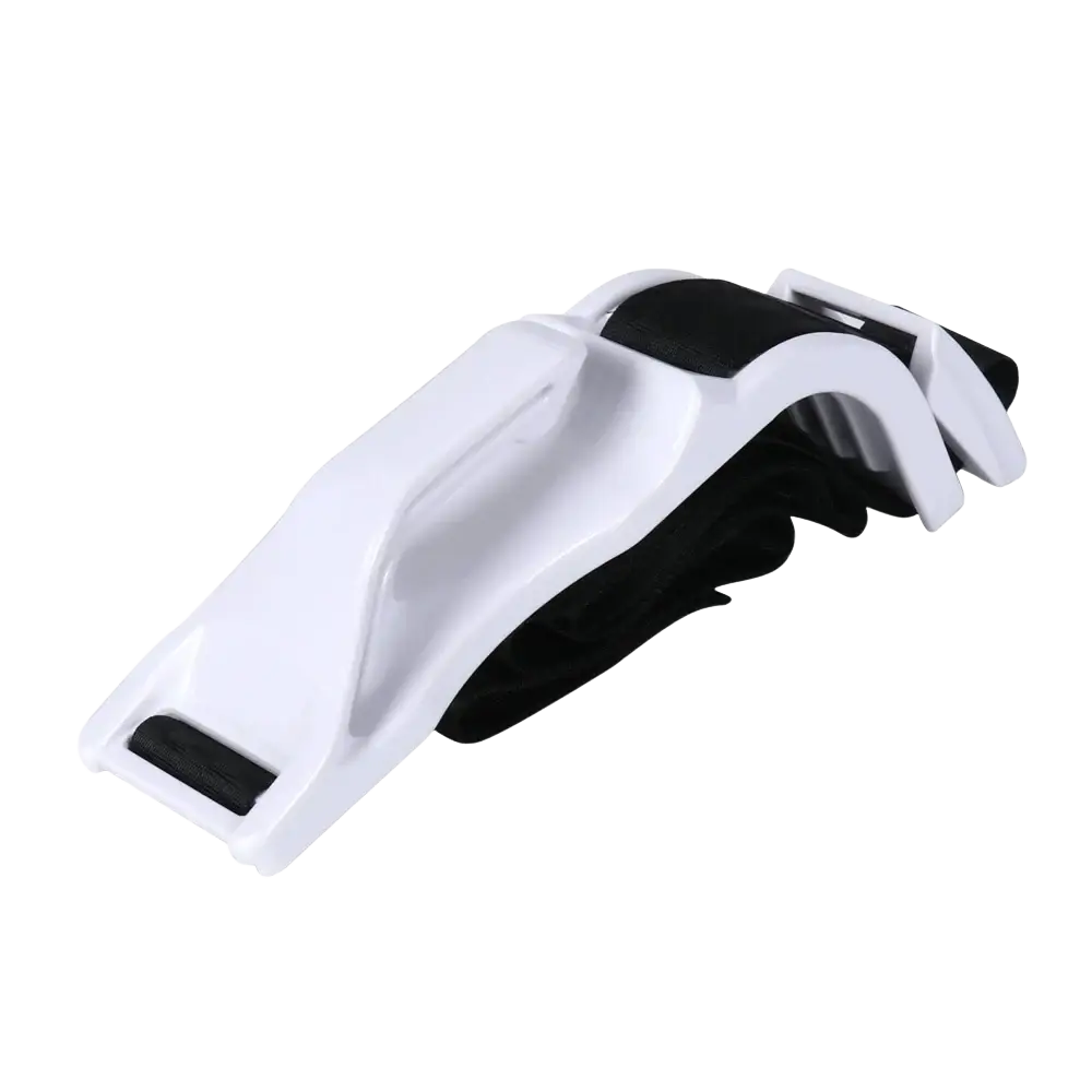 White and black plastic maternity car seat belt adjuster with adjustable buckle design for pregnant women