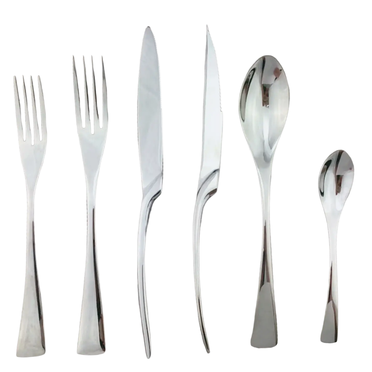 Matte black flatware set stainless steel cutlery 24pcs featuring shiny stainless steel with sleek modern handles