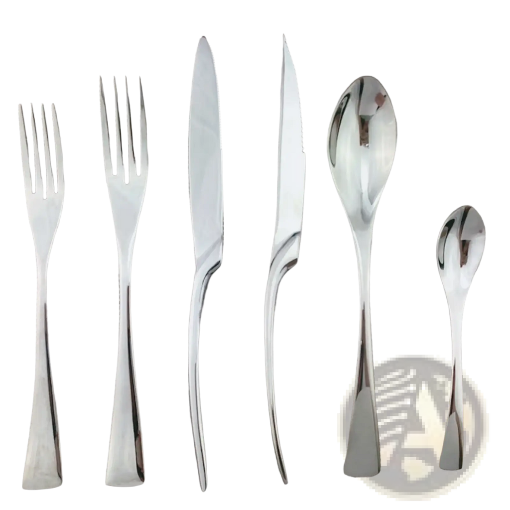 Matte black flatware set stainless steel cutlery 24pcs featuring shiny stainless steel with sleek modern handles