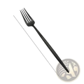 Matte black stainless steel dinner fork with a 22cm length from a 60 piece tableware set