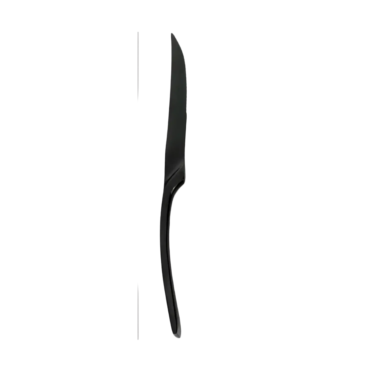 Matte black stainless steel flatware set with a 26cm black steak knife for elegant dining use