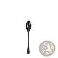 A sleek 15cm black tea spoon with glossy metallic finish from the matte black stainless steel flatware set