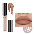 Julystar softmatte lip cream shade 01# nonstick liquid lipstick 2ml with nude beige matte finish and black cap
