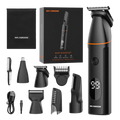 Black maxgroom 4 in 1 body hair trimmer set with ipx6 waterproof digital display trimmer head and adjustable length settings