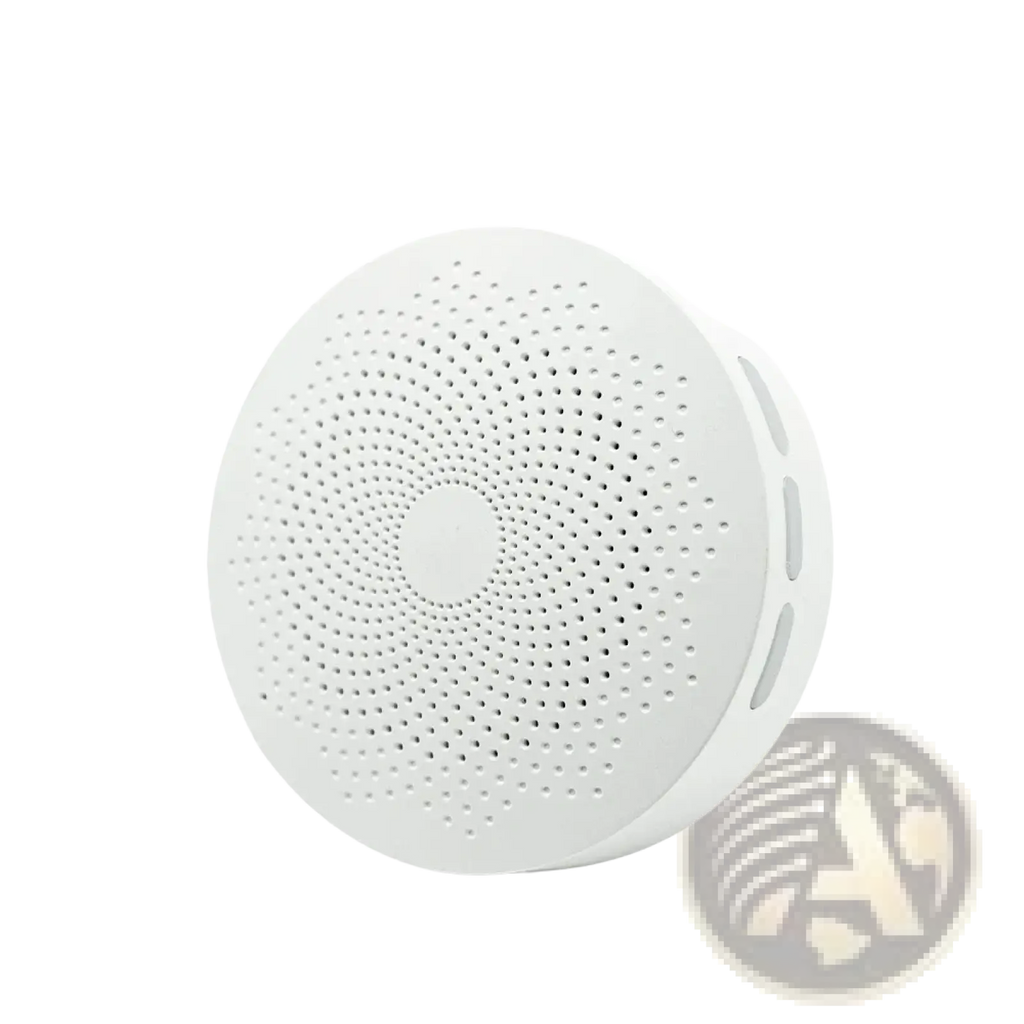 Meian Tuya zigbee 3.0 smart home gateway hub white circular eu plug with perforated sleek plastic design