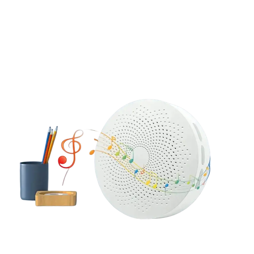 Meian Tuya Zigbee 3.0 white circular smart home gateway hub with perforated design and built-in security alerts and alarms