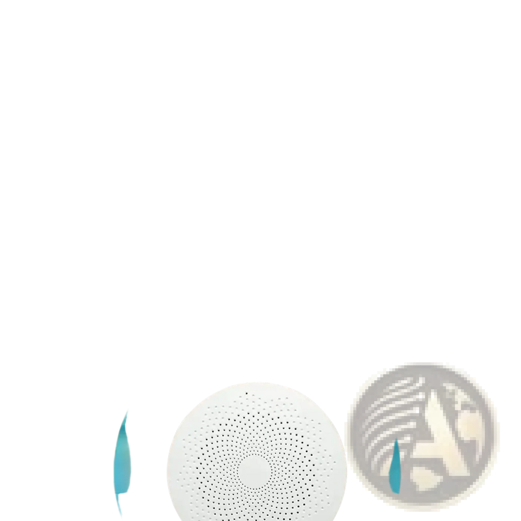 White circular meian tuya zigbee 3.0 smart home gateway hub with perforated surface for device control