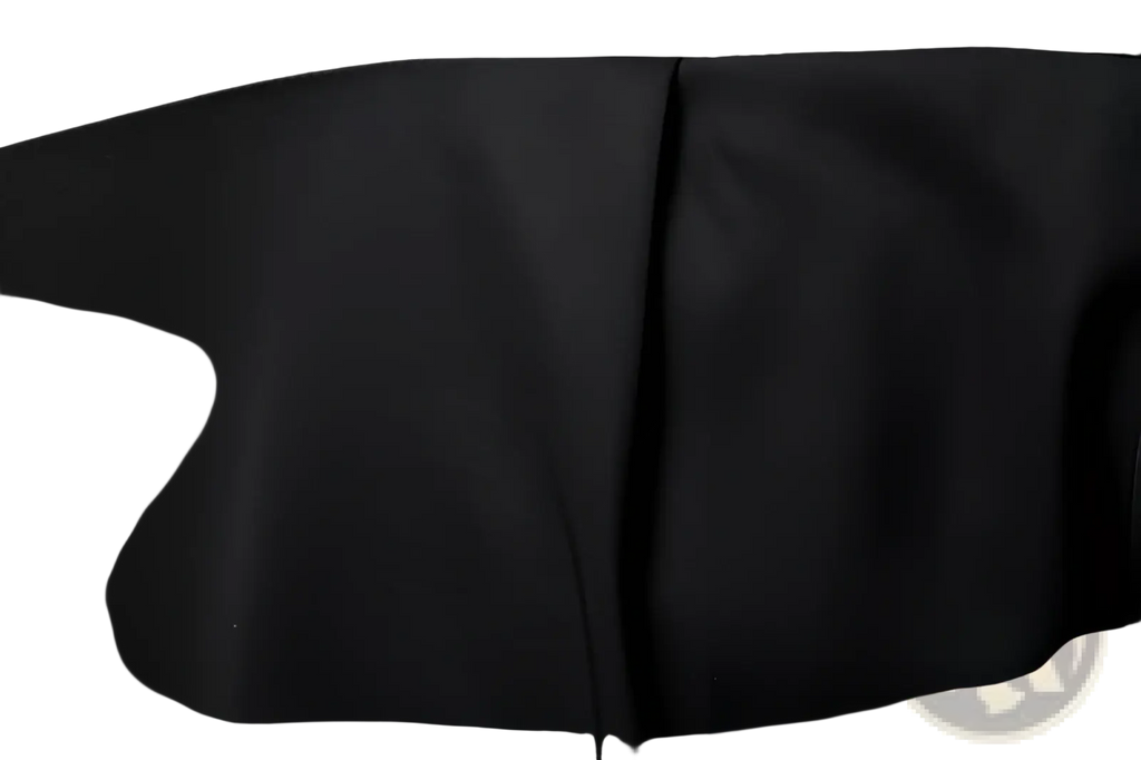 Men asymmetrical slant collar long sleeve casual shirt in black smooth matte fabric with subtle pleats along the seam