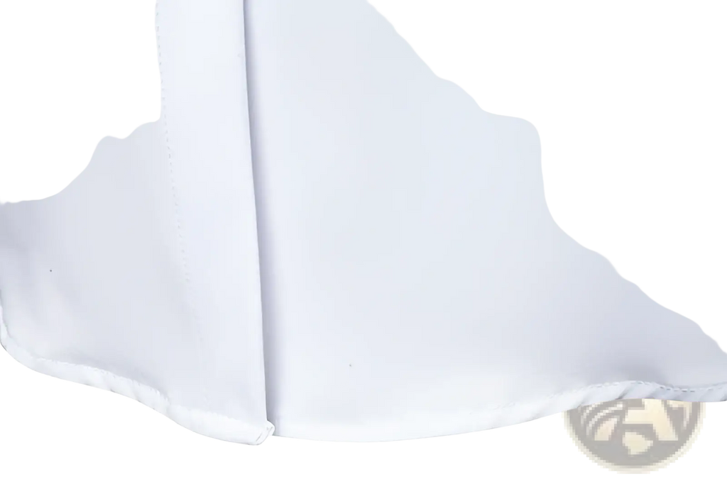 Men asymmetrical slant collar long sleeve casual shirt with white pleated tablecloth and neat stitched hem detail