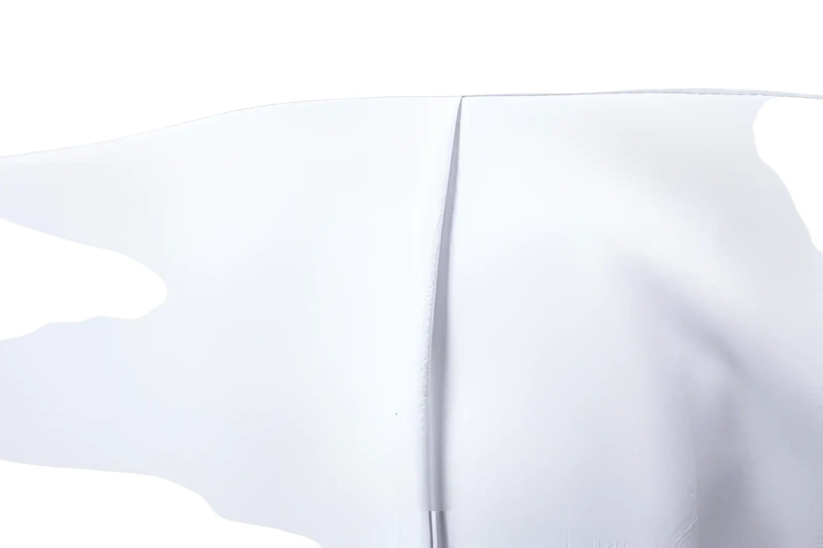 White pleated fabric with a smooth textured surface for a men asymmetrical slant collar long sleeve casual shirt