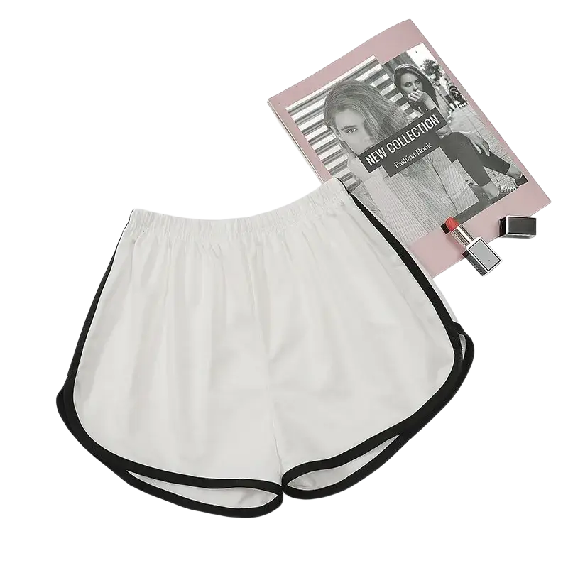 Men athletic shorts 3-pack featuring white lightweight fabric with black trim and elastic waistband for running use