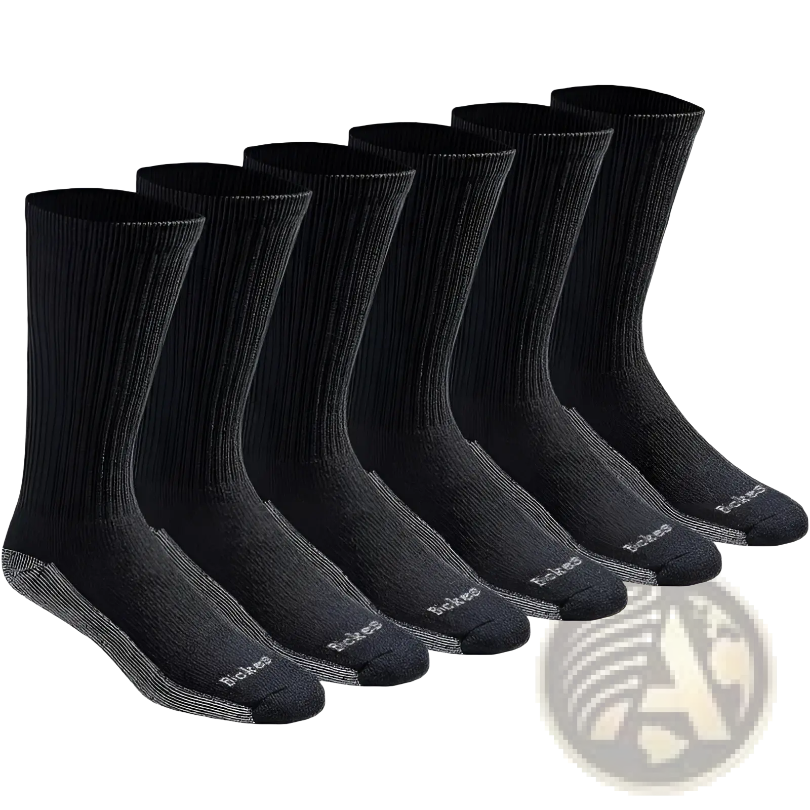 Black biokos breathable cotton crew socks for men with ribbed cuffs and reinforced soles for athletic use