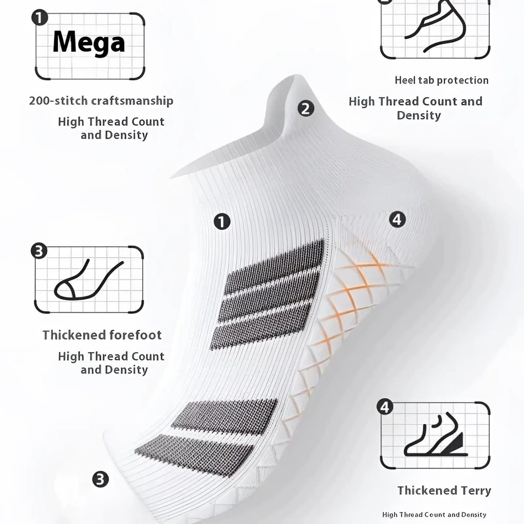 Men athletic sports sock in white with gray three-stripe design cushioned footbed and reinforced durability areas