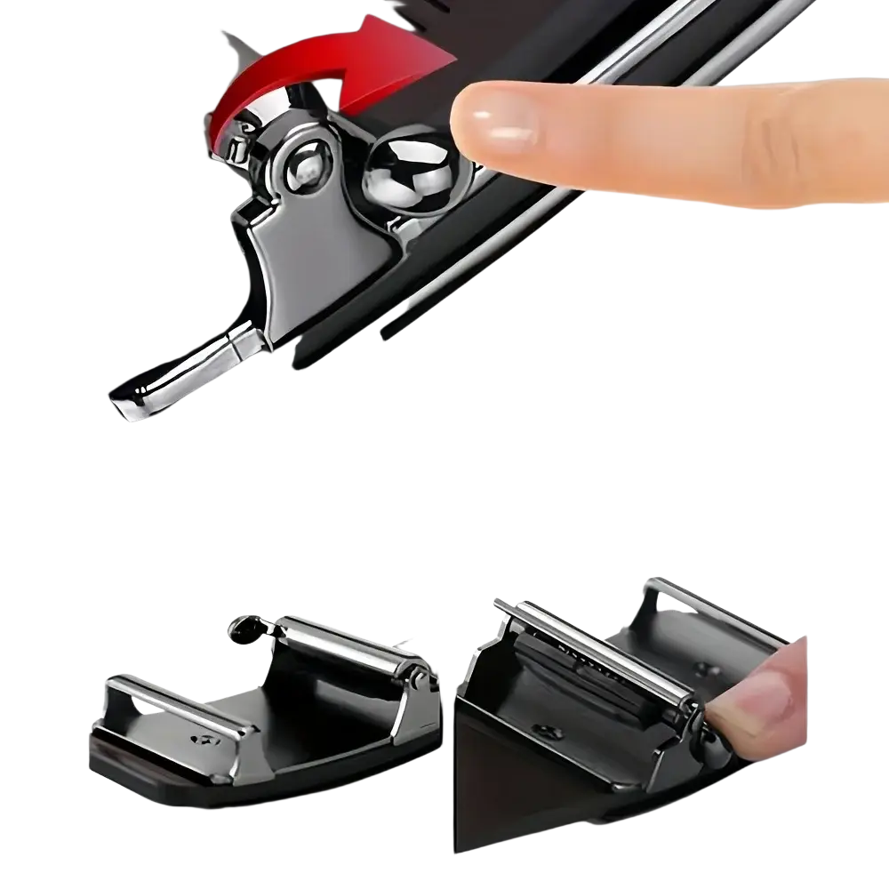Chrome-finished men automatic buckle synthetic leather belt with sleek modern design and rotating fastening mechanism