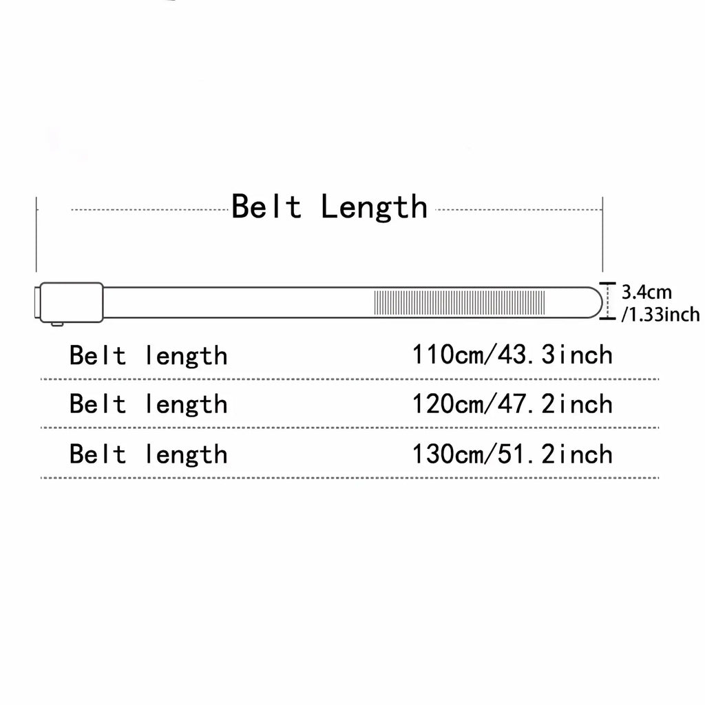 Men automatic pu leather belt matte black buckle with adjustable length options of 110cm 120cm and 130cm