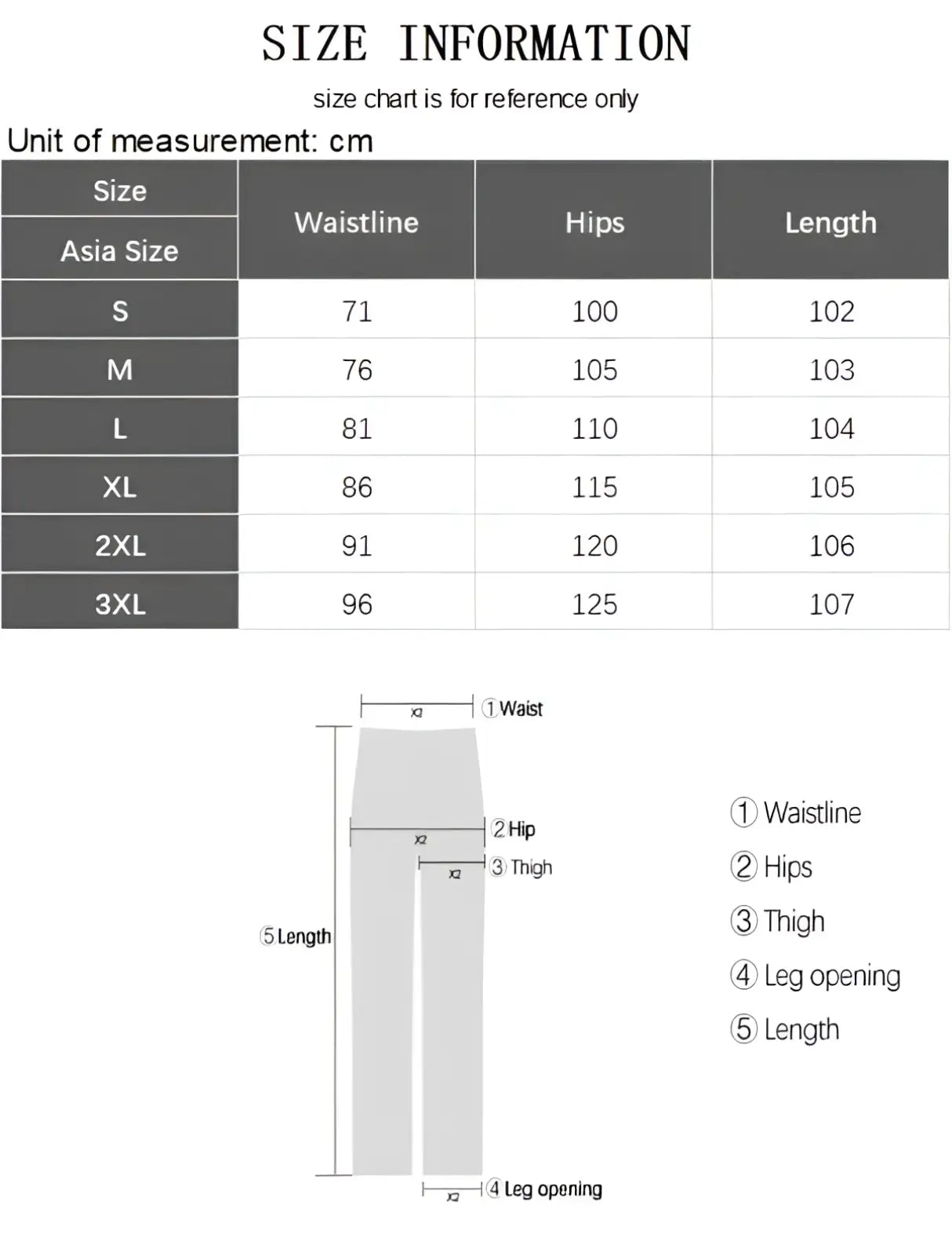 Size chart in centimeters for men baggy y2k wide leg denim jeans with straight-leg cut in sizes s through 3xl