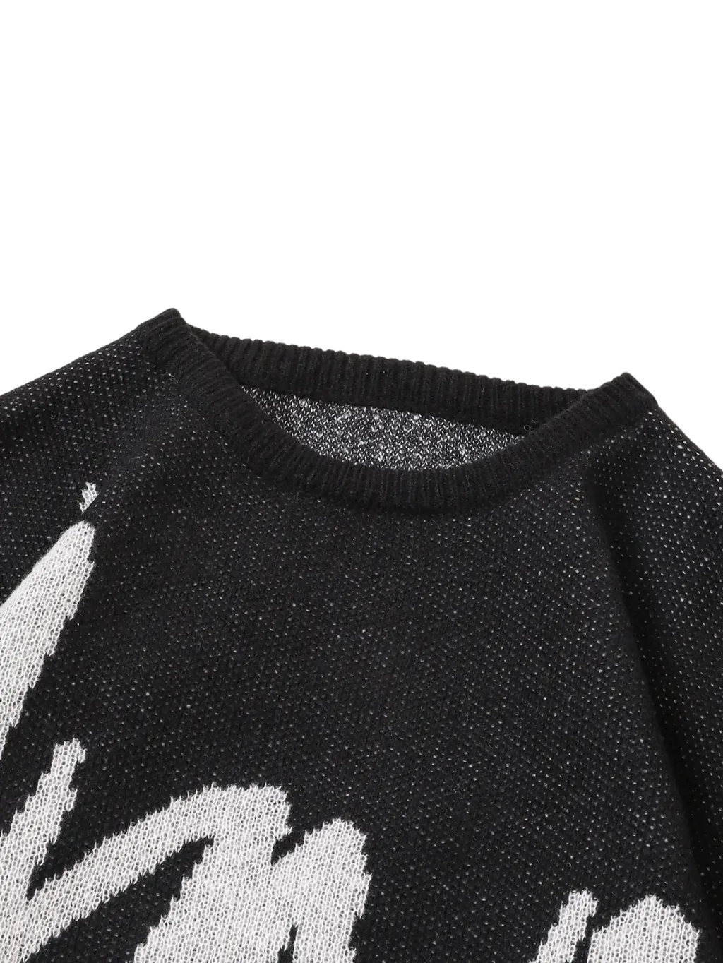 Men black amazing graphic knit sweater featuring white lettering and a ribbed crew neckline in knit fabric