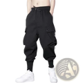 Men black cargo jogger pants with drawstring waistband and multiple pockets for practical everyday wear