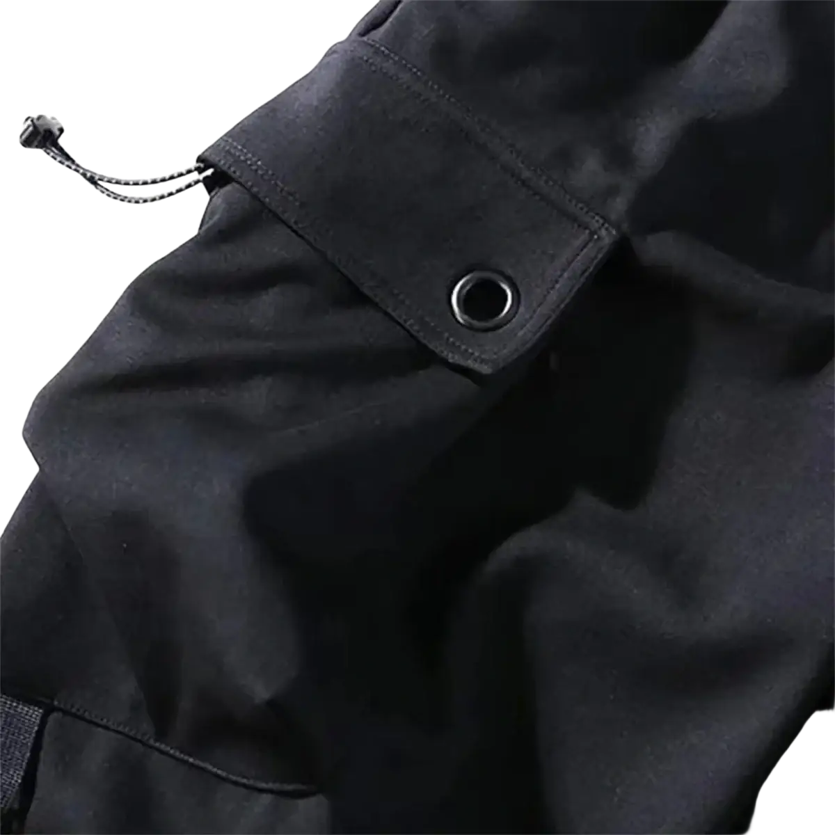 Men black cargo jogger pants with durable fabric and reinforced stitching designed for multiple pockets and rugged use