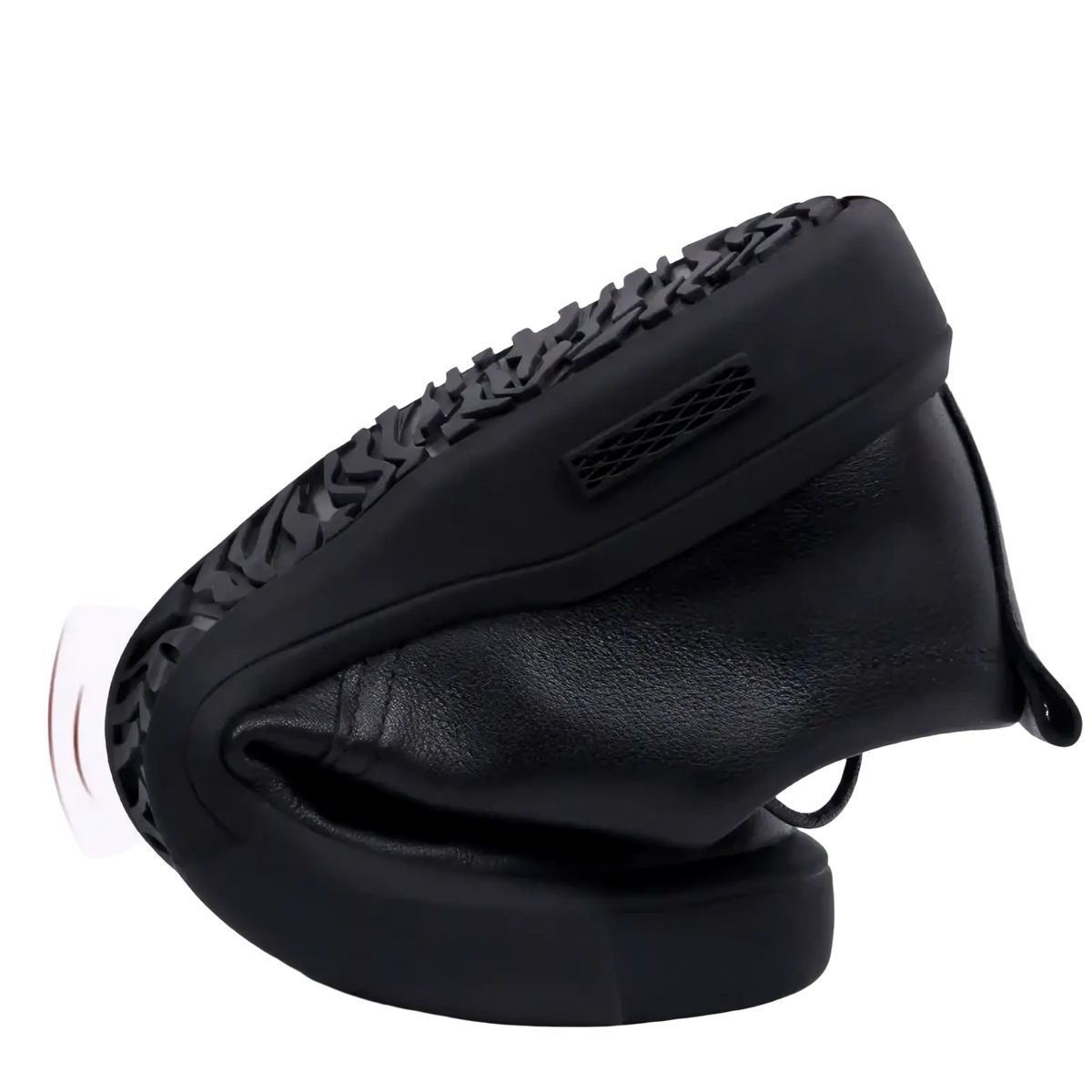 Men black casual dress shoes with soft leather slip-on design textured rubber sole and reinforced toe cap