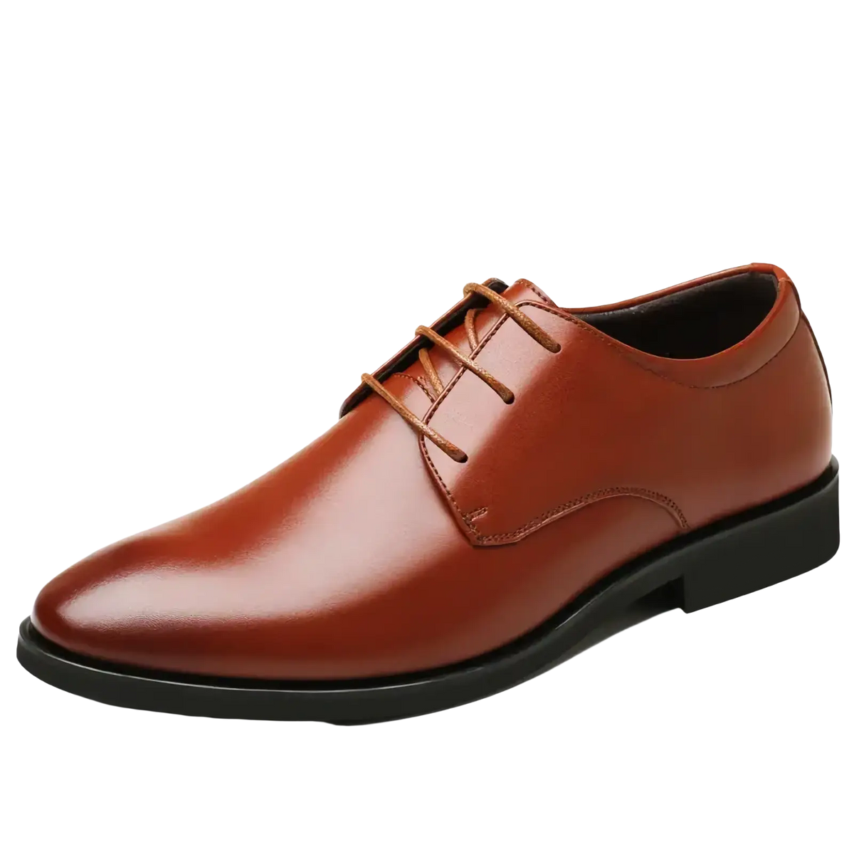 Men black crocodile leather formal dress shoe in brown with lace-up design and black rubber sole