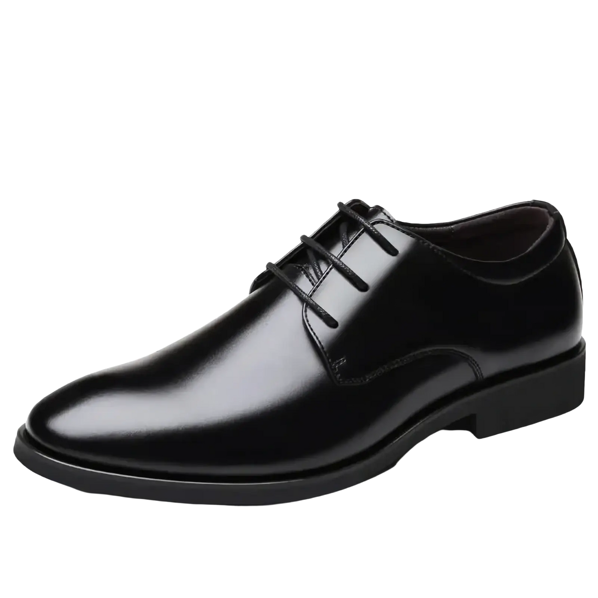 Men black crocodile leather formal dress shoes in a classic oxford design with patent leather and lace-up closure