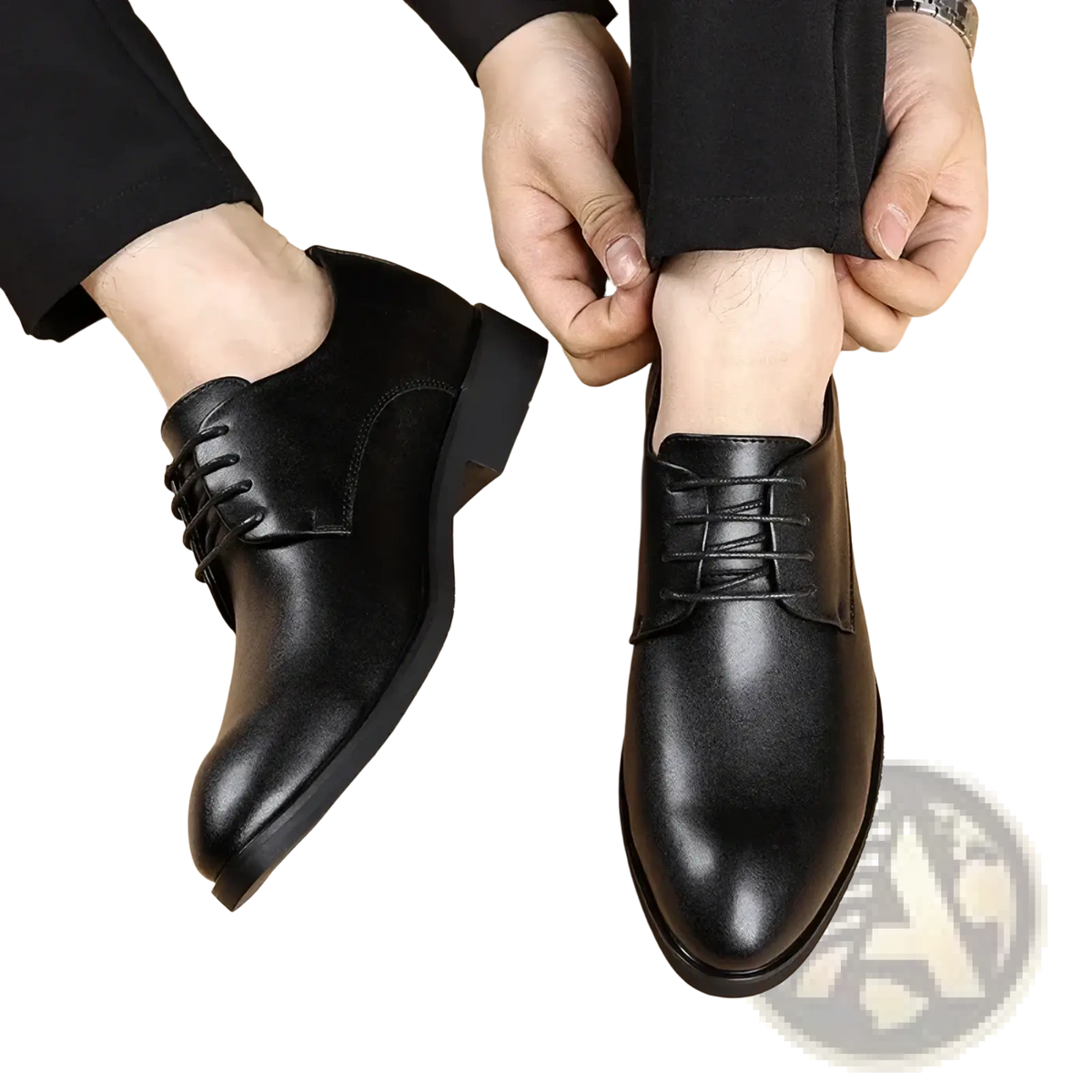 Men black leather oxford dress shoes with a polished finish and classic lace-up design for formal occasions