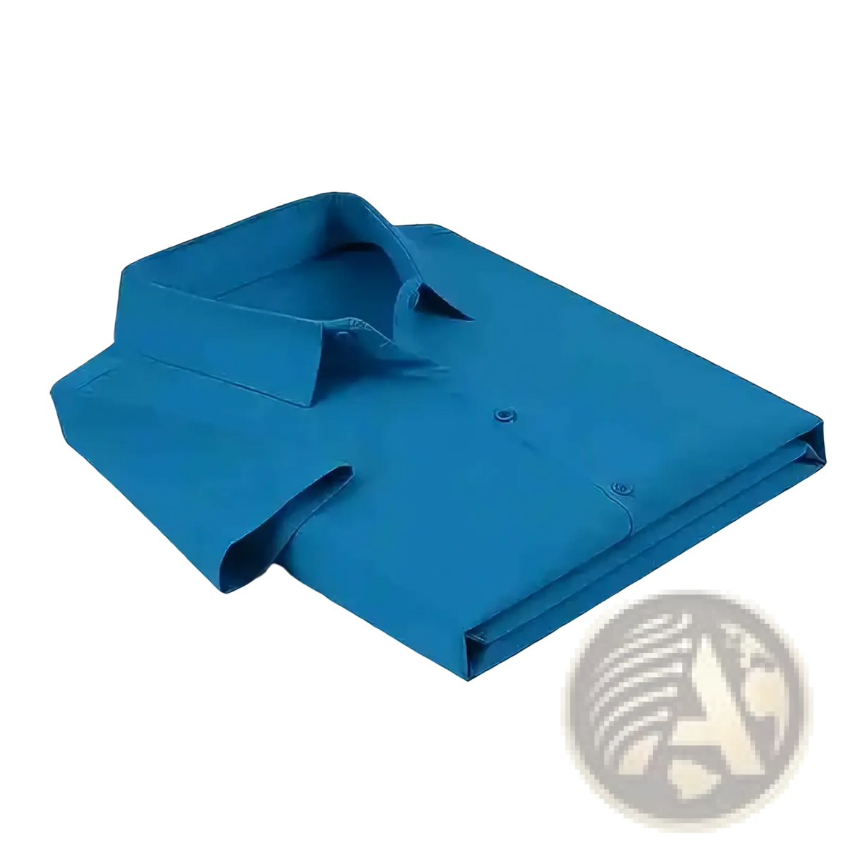 Men black short sleeve slim dress shirt featuring a crisp solid blue fabric with a classic collar and button-down front