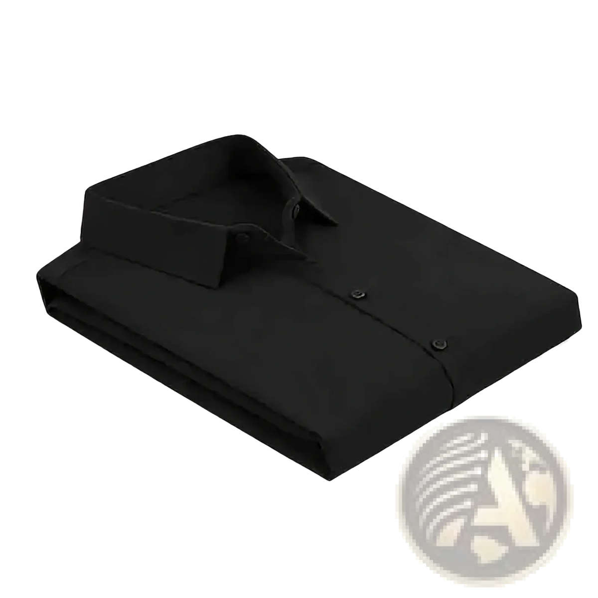 Men black short sleeve slim dress shirt with classic collar and button-down front for formal and casual wear