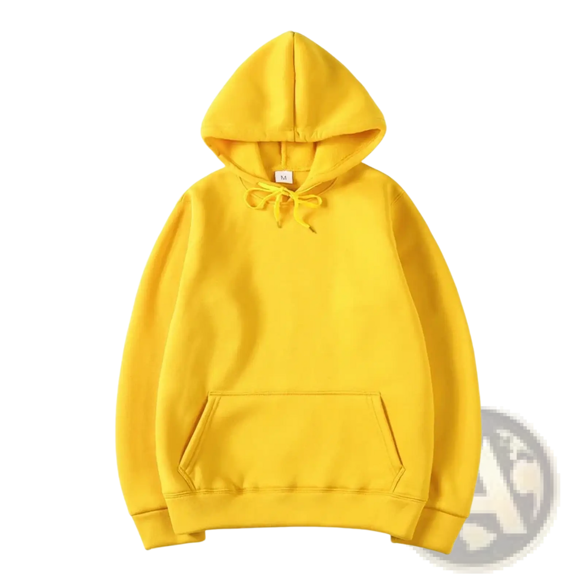 Men black solid oversized hoodie sweatshirt featuring a bright yellow hooded sweatshirt with front pocket and matching drawstrings